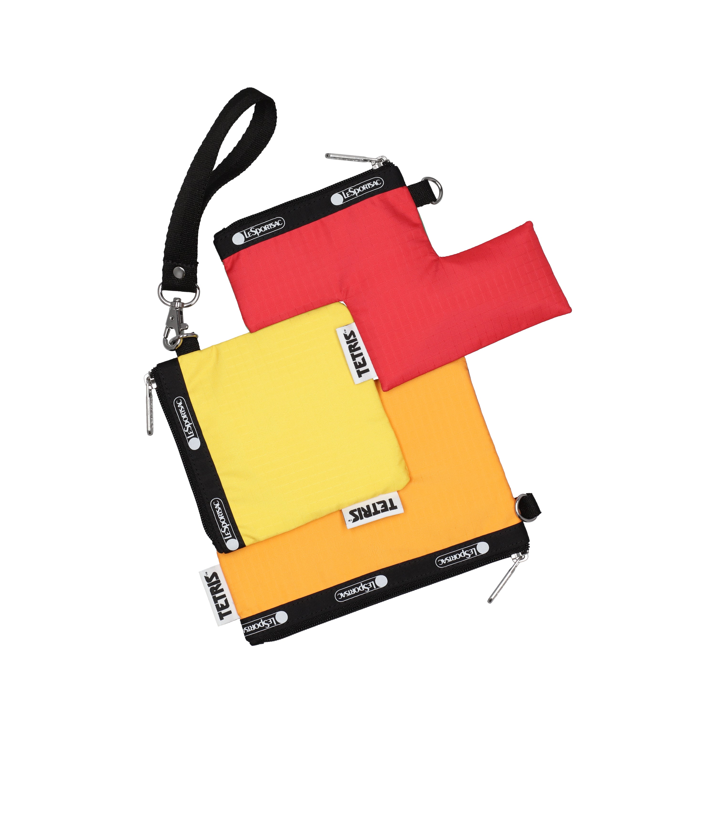 Tetris™ Zip Pouch Set - 3-Piece Waterproof Travel Organizer for Cosmetics, Stationery & Small Accessories | Perfect for Gamers, Office & School Supplies Organization