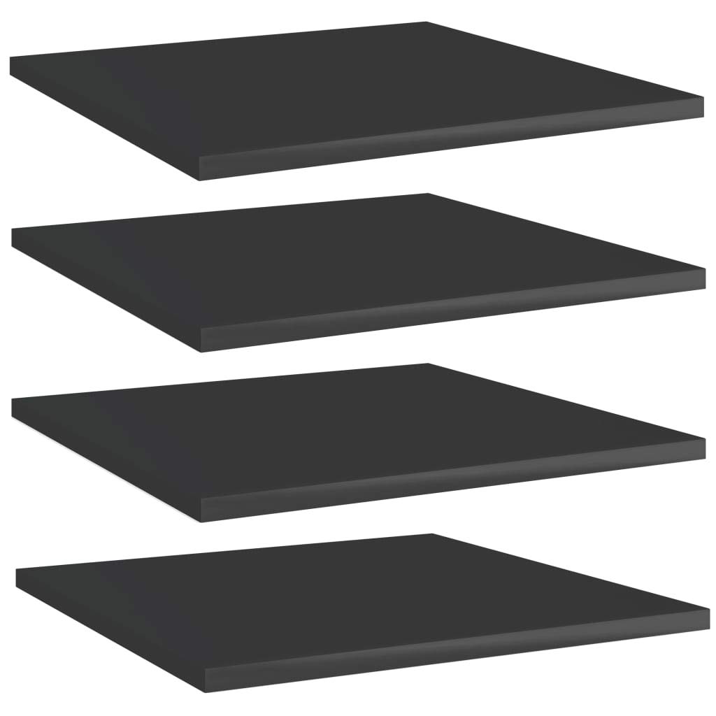4-Pack High Gloss Black Bookshelf Replacement Panels - Floating Shelves for Book Storage & Display - Durable Bookcase Organizer for Home, Office & Retail (Accessories Not Included) - Perfect for Living Room Decor, Bedroom Storage & Store Displays
