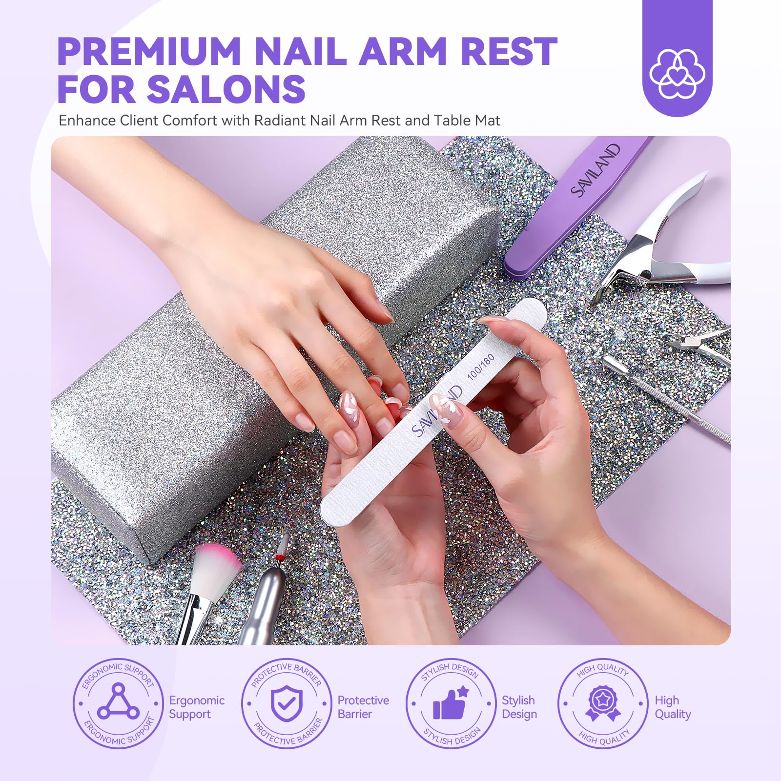 Saviland Acrylic Nail Kit for Beginners & Professionals - 4 Colors Non-Yellowing Acrylic Powder & Liquid Set with Nail Brush & Tips | DIY Salon-Quality Manicures at Home, Perfect for Nail Art & Extensions
