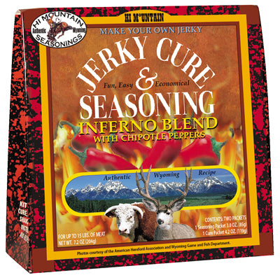 Best Inferno Blend Jerky Seasoning for Spicy Beef & Meat | Hot & Flavorful Dry Rub for Homemade Snacks, BBQ, Camping & Outdoor Cooking