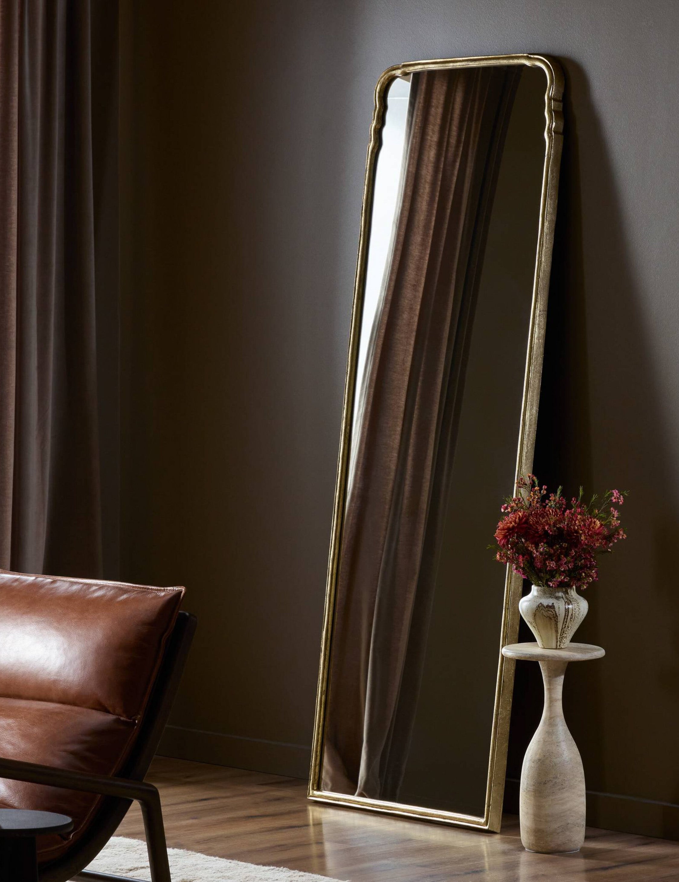 Full Length Floor Mirror - Coudray Large Standing Mirror for Bedroom, Living Room & Dressing Room - 180° Rotating Freestanding Mirror with Anti-Tip Design - Perfect for Home Decor, Outfit Checks & Selfies