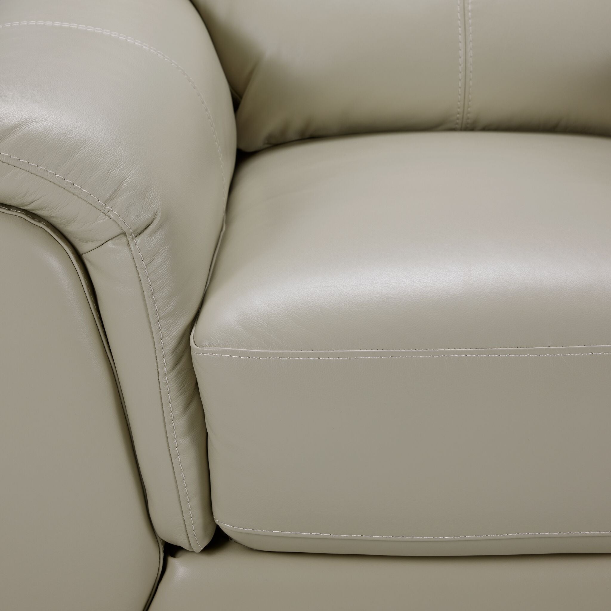Premium Avalon Leather Sofa Set - 3-Piece Loveseat & Chair in Oyster Grey Cream | Luxurious Living Room Furniture for Modern Home Decor