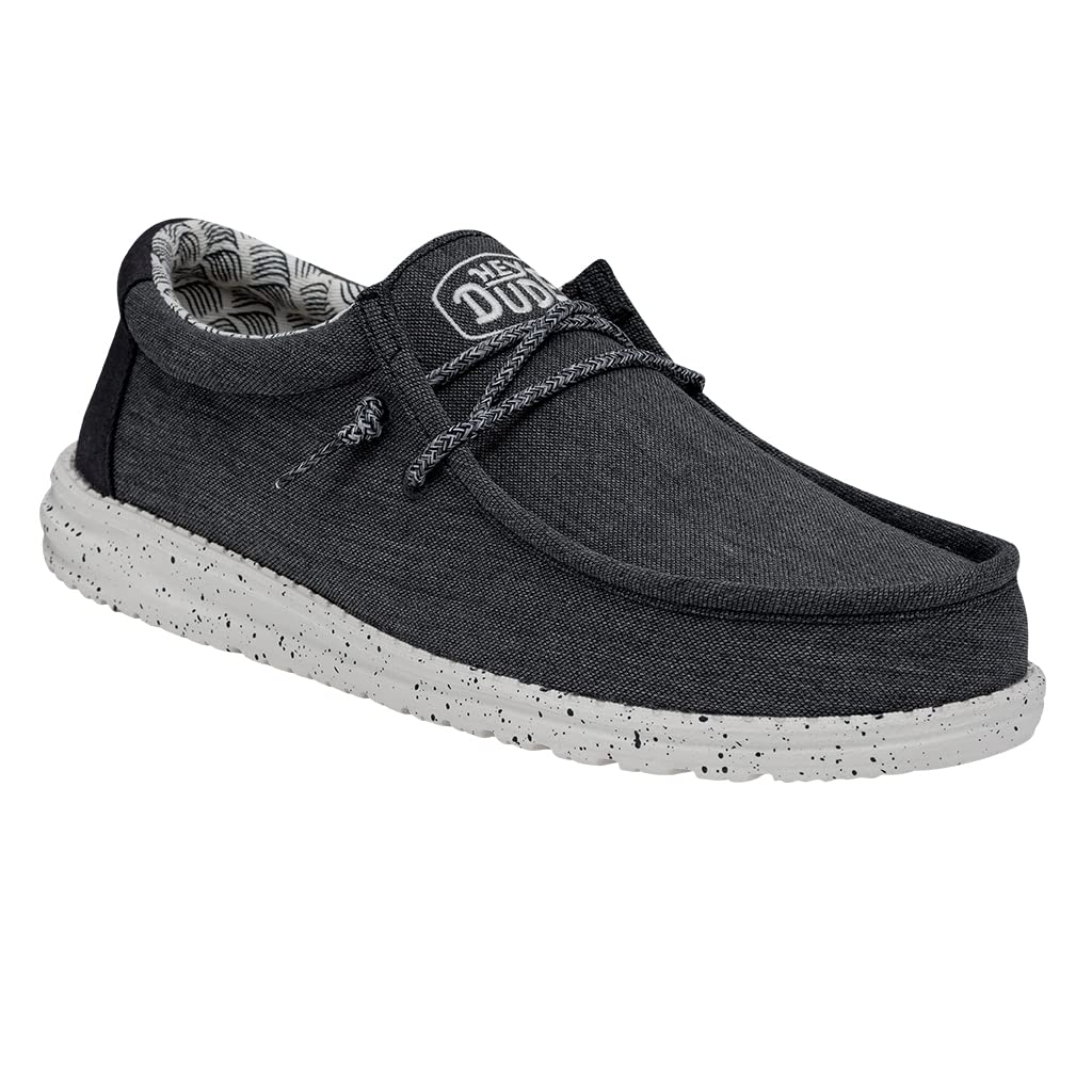 Hey Dude Men's Wally Chambray Slip-On Loafers - Ultra Lightweight & Comfortable Casual Shoes for Men - Perfect for Walking, Travel, and Everyday Wear