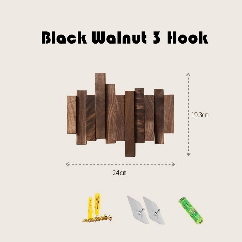 Solid Wood Wall Mounted Clothes Hanger Rack - Space Saving Storage for Bedroom, Closet & Laundry Room Organization