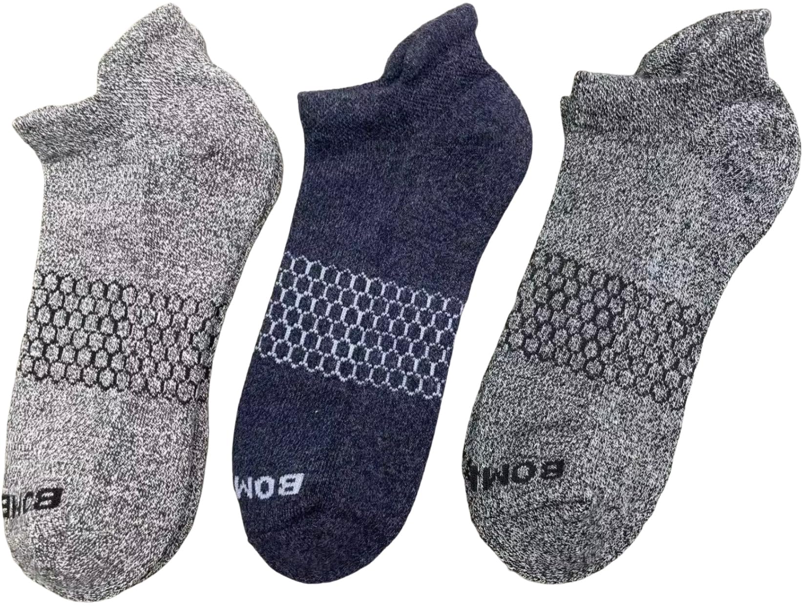 3 Pack Men's Solid Ankle Socks - Honeycomb Design, 3 Color Options, Size Large - Perfect for Running, Gym & Everyday Comfort