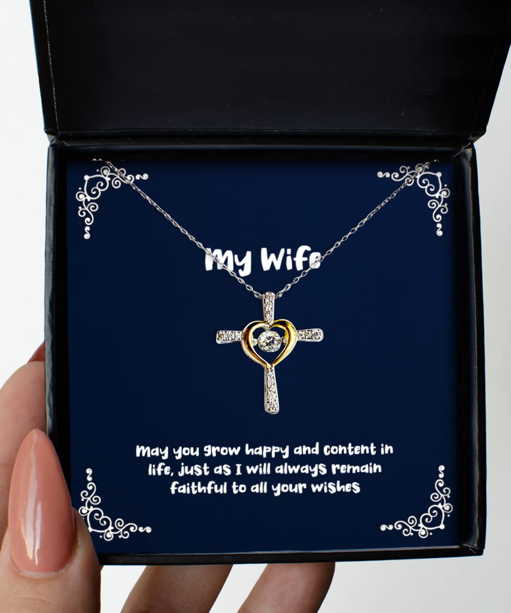 Faithful Wife Christmas Cross Necklace - Gift for Her & Dance Party