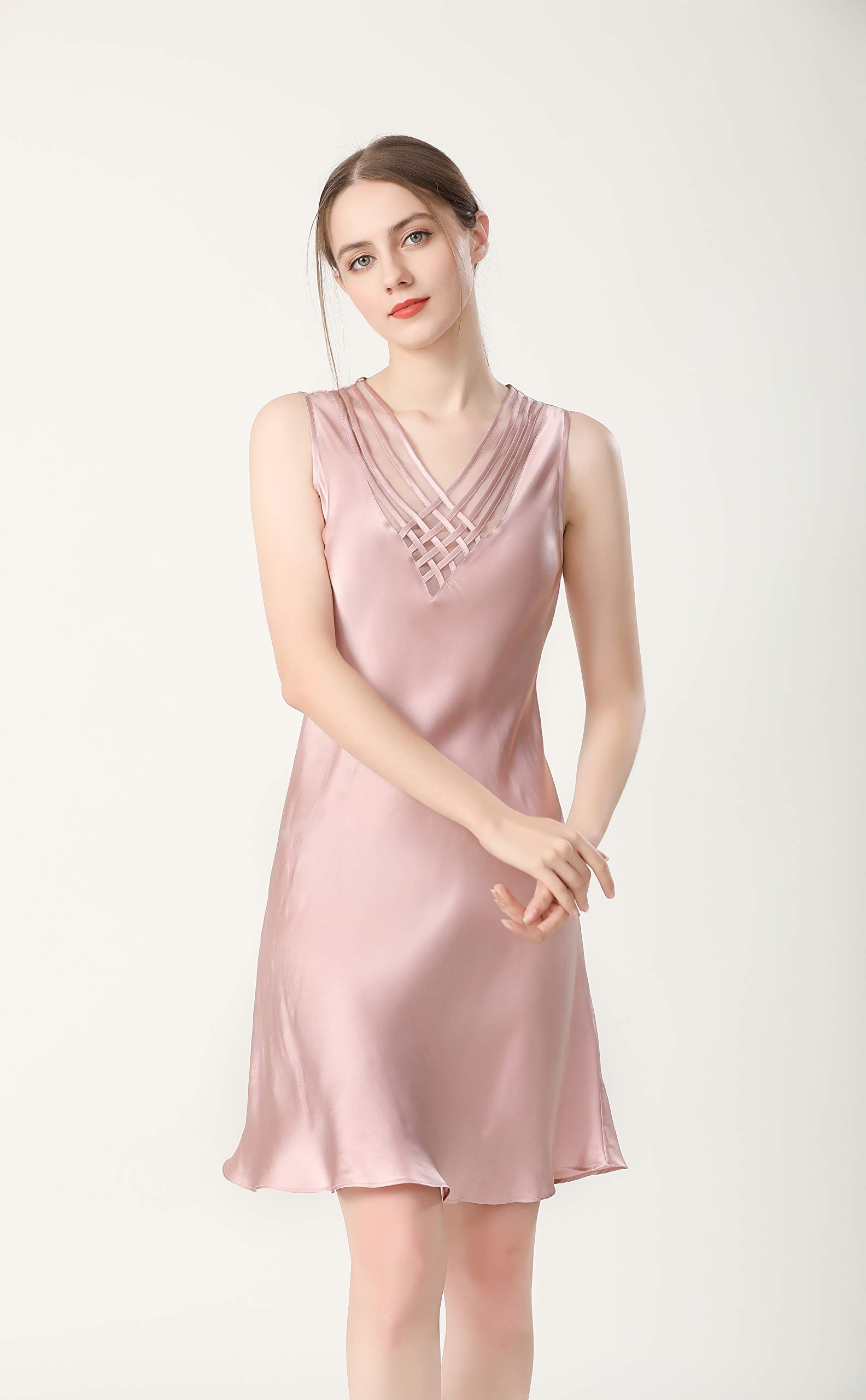 Silk Nightgown for Women - Sleeveless Luxury Sleepwear & Loungewear - Perfect for Summer Nights, Bridal Shower, and Spa Relaxation