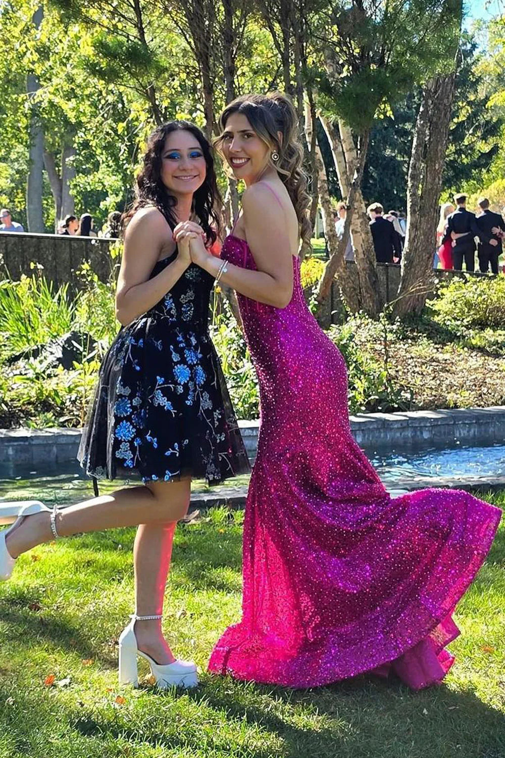 Sparkling Blue Prom Formal Dress Long Mermaid Gown with Spaghetti Straps - Perfect for Homecoming, Evening Gala & Special Occasions