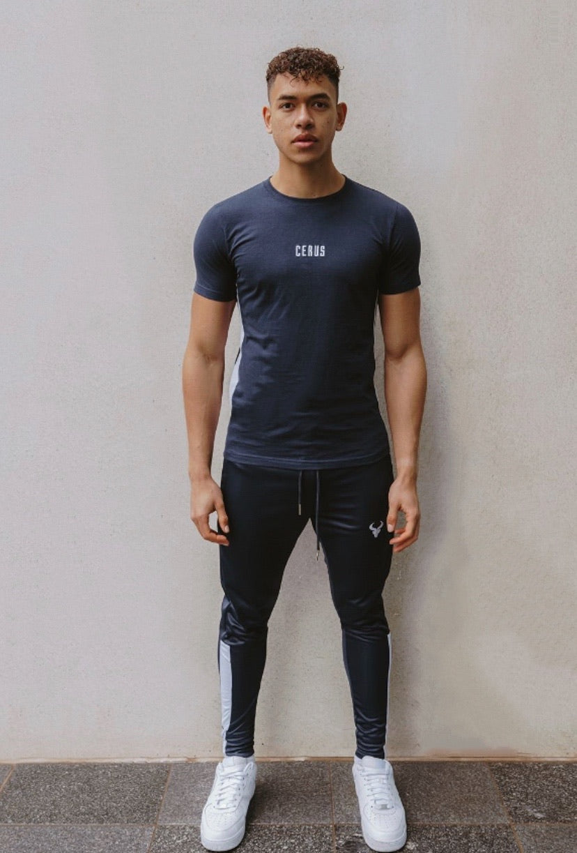 Cerus Navy Essential Jogging Bottoms for Men - Comfortable Athletic Pants for Running, Gym & Lounge - Lightweight & Breathable Workout Sweatpants