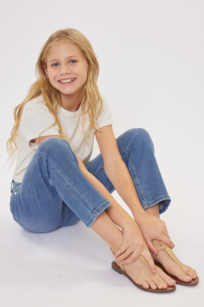 Dream High Rise Mini Straight Leg Jeans for Kids - Stylish & Comfortable Denim Pants for School, Play & Everyday Wear