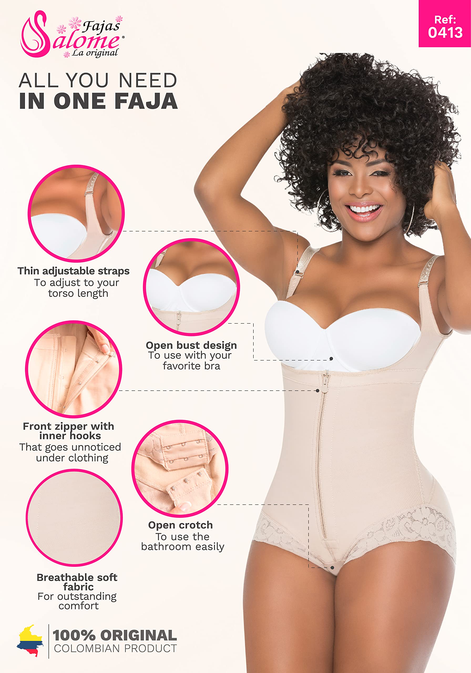 Salome Fajas Colombianas Postpartum Shapewear - Full Body Shaper for Women, Postpartum Girdle for Tummy Control & Waist Training - Perfect for Post Pregnancy Recovery & Everyday Slimming