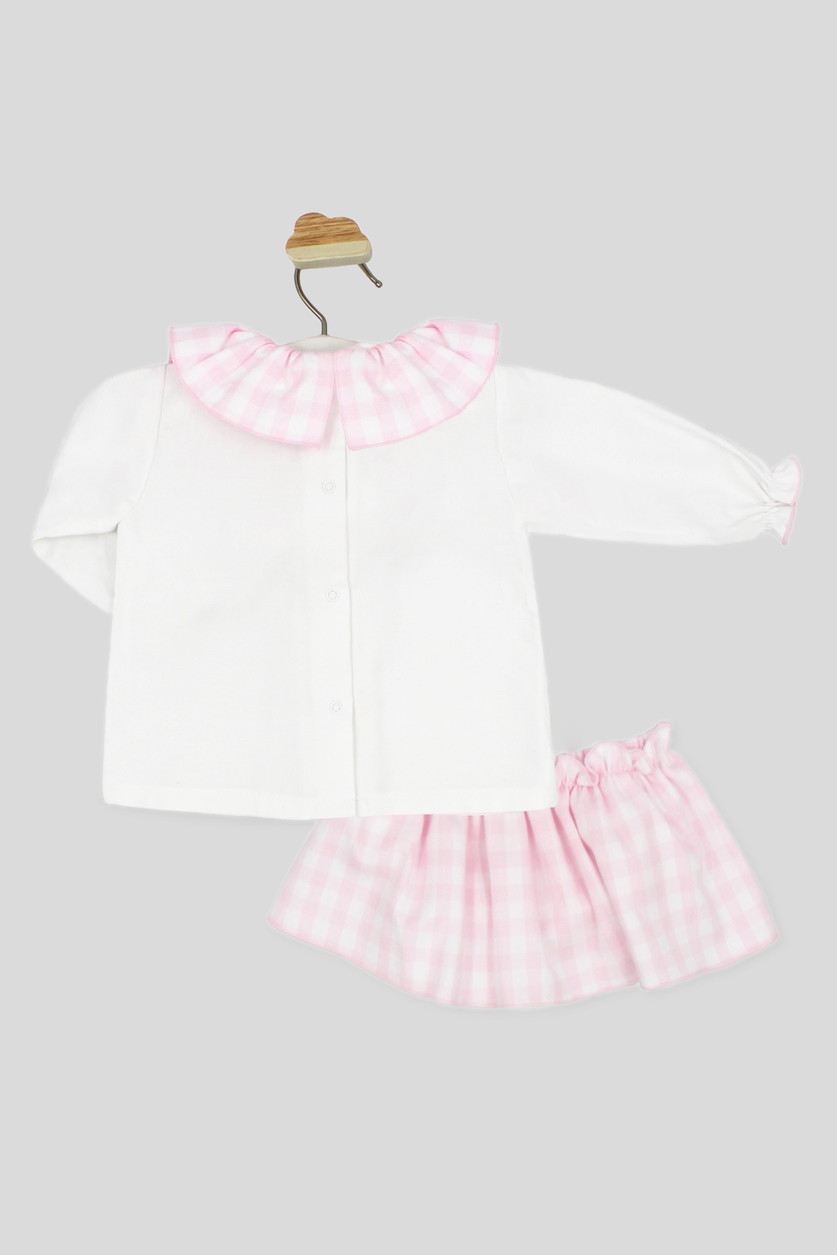 Adorable Mollie Baby Pink Gingham Blouse & Skort Set - Cute Toddler Outfit for Girls | Perfect for Birthday Parties, Easter & Family Photos