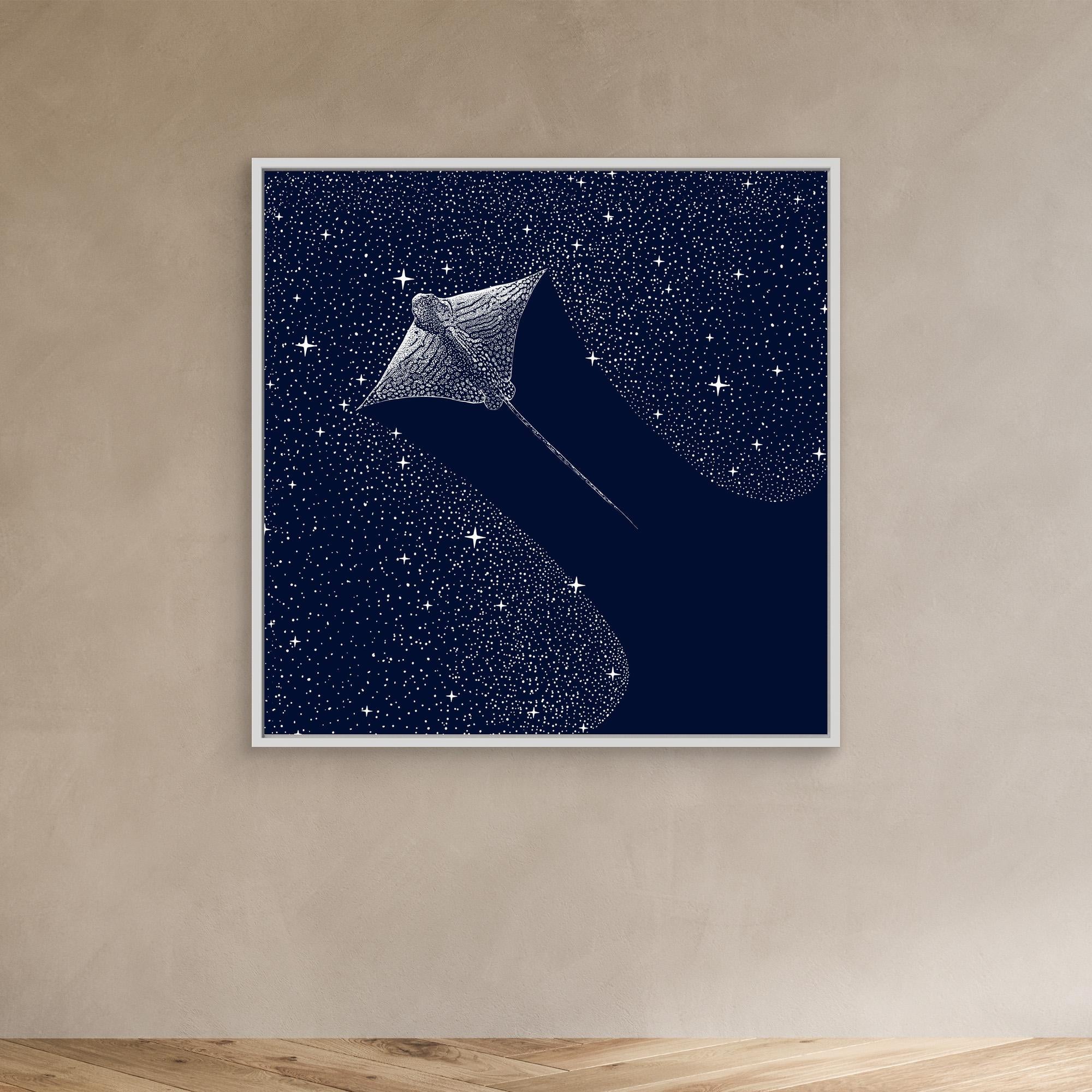 Starry Ornate Eagle Ray Canvas Print by Alirıza Çakir - Stunning Wall Art for Living Room, Bedroom & Office Decor