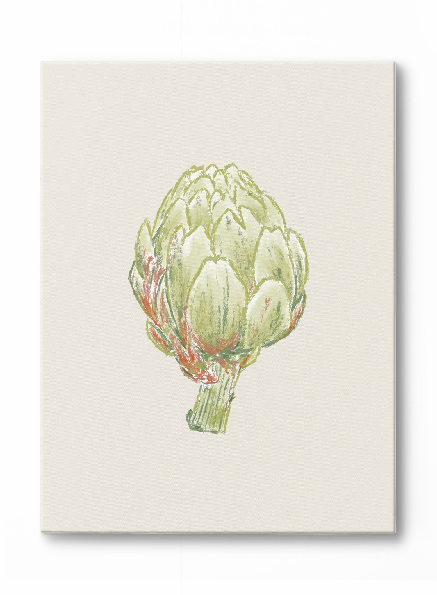 Line Drawn Artichoke Canvas Wall Art - Botanical Kitchen Decor, Modern Home & Office Decoration - Perfect for Dining Room, Living Room, and Gift Giving