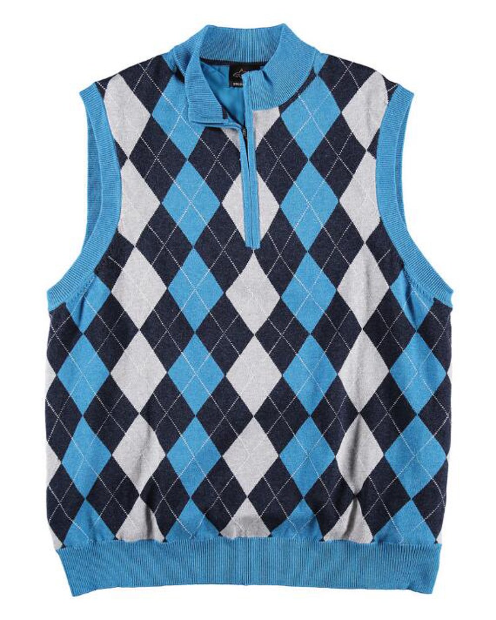 Greg Norman Men's 1/4 Zip Argyle Wind Vest - Lightweight Lined Golf Pullover for Outdoor Sports & Casual Wear