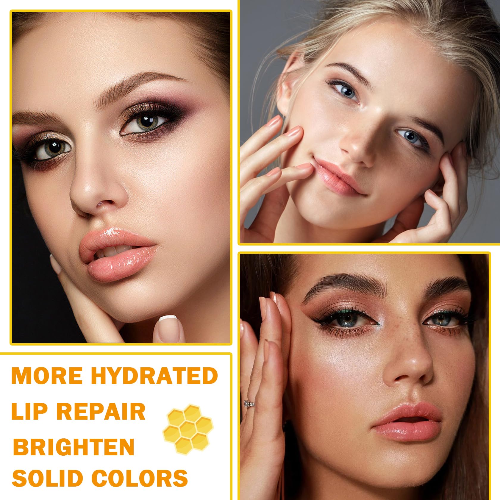 Honey Propolis Lip Balm for Dry & Cracked Lips - Moisturizing Lip Treatment with Hydrating Formula to Reduce Lip Lines & Exfoliate - Includes Lip Brush for Overnight Sleeping Mask | Perfect for Winter Care & Daily Lip Hydration