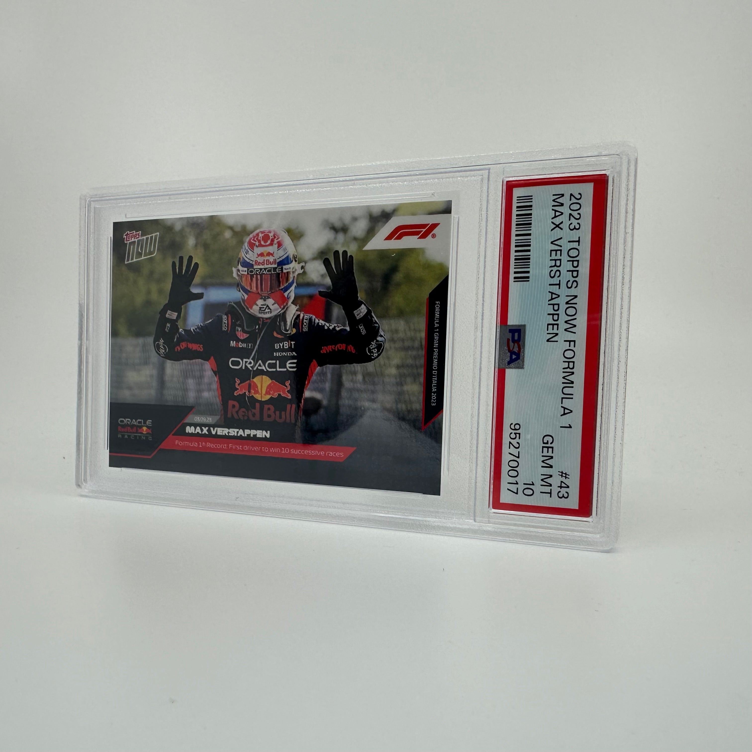 PSA 10 Graded Max Verstappen 2023 Topps Now #43 Racing Card - 10 Wins Championship Season - Perfect for Sports Collectors & F1 Memorabilia Displays