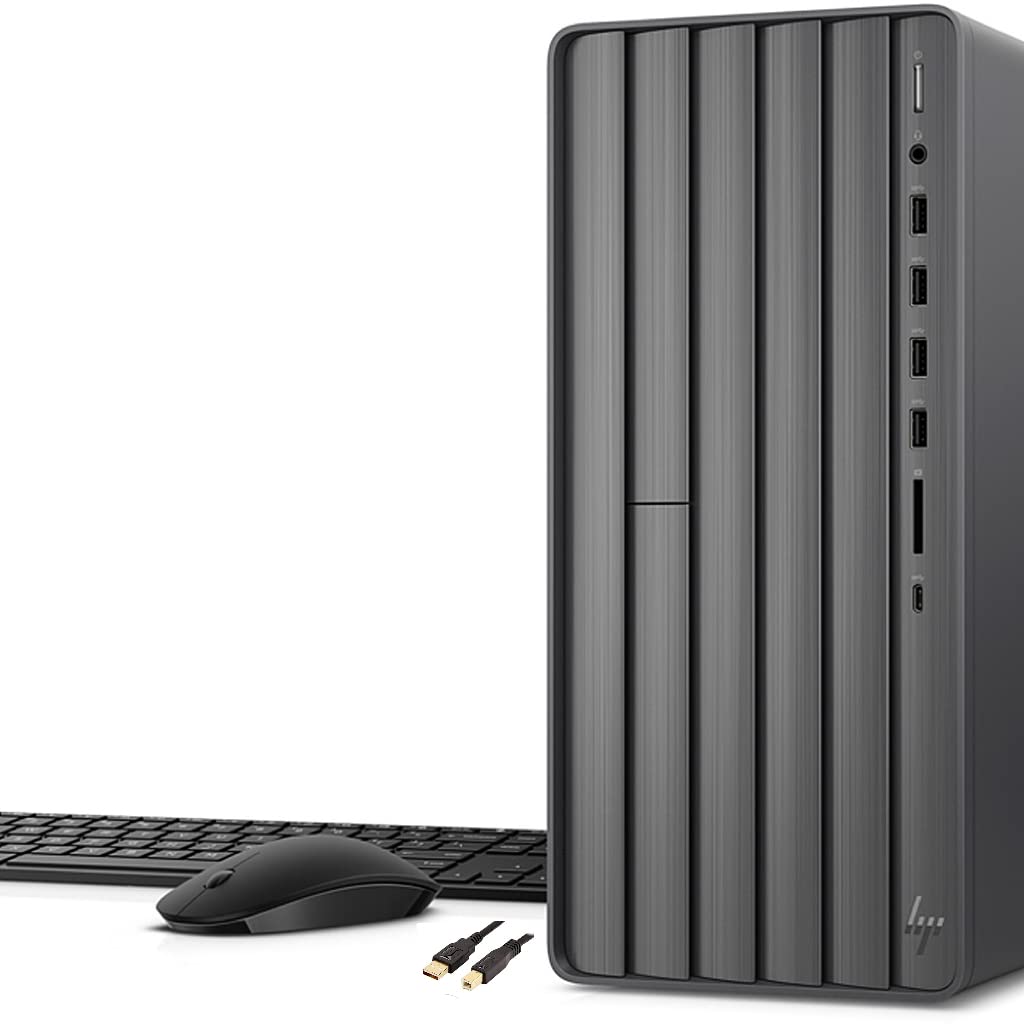 HP Envy Desktop 2022 - Intel Core i7-10700, 16GB RAM, 1TB SSD + 1TB HDD, Wi-Fi 5, Windows 11 Pro, Keyboard & Mouse Combo - Powerful Home & Office Computer for Work, Gaming & Multimedia