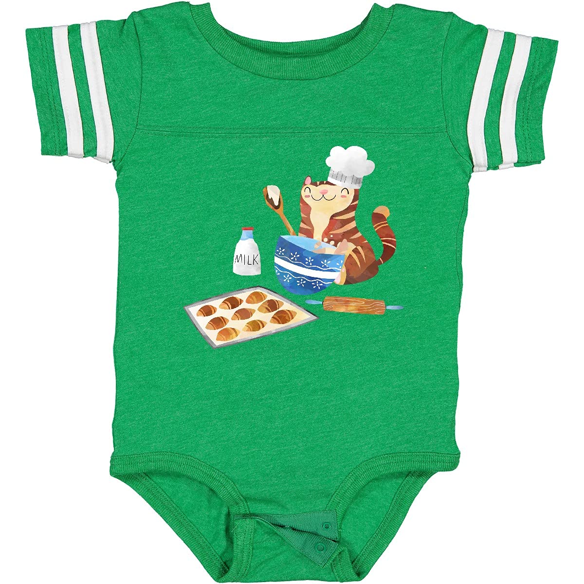 Baker Kitty in Hat Baby Bodysuit - Cute Baking Outfit for Infants