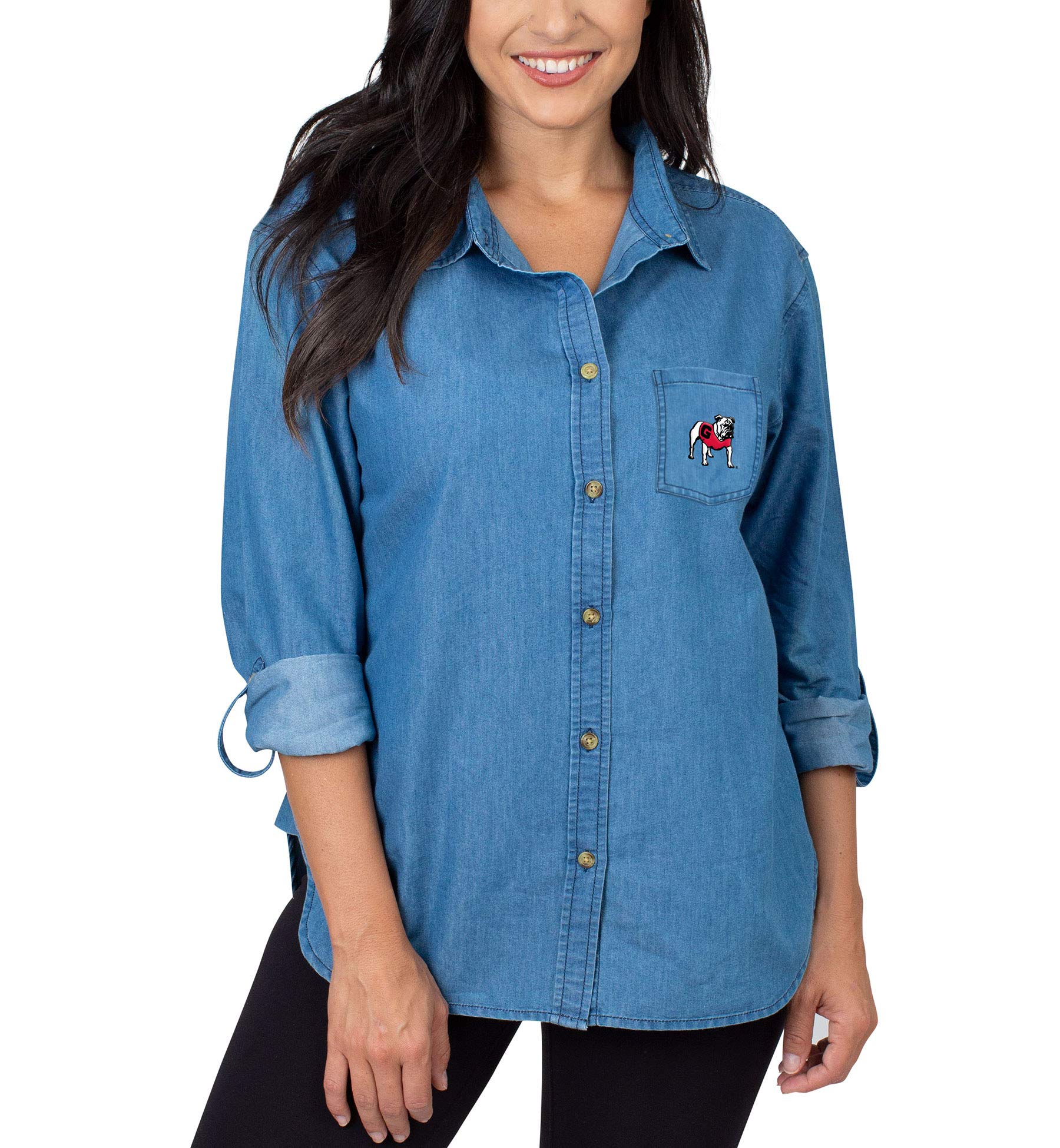 UG Apparel Women's Denim Shirt - Classic Long Sleeve Button Down Top for Casual & Office Wear | Perfect for Layering, Date Nights & Weekend Outfits
