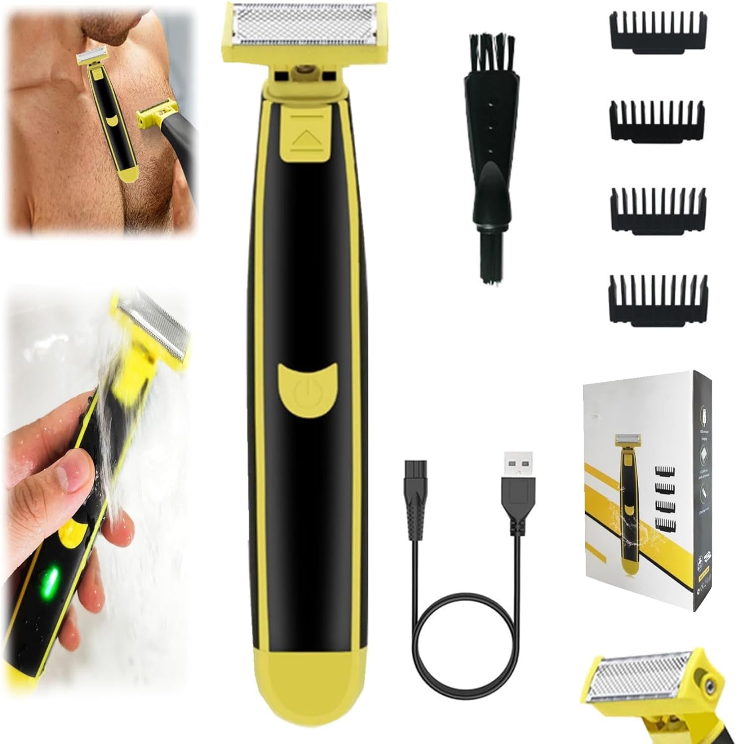 JY & YS Full Body Wet & Dry Electric Shaver for Men - Waterproof Rechargeable Trimmer with Dual Shaving System - Perfect for Shaving, Grooming & Body Hair Removal at Home or Travel