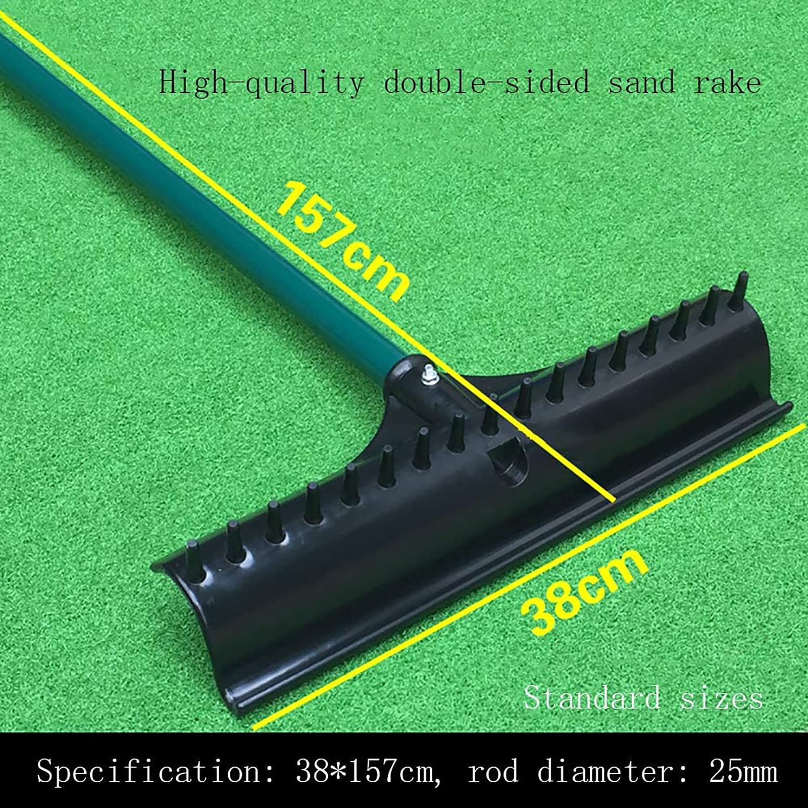 Premium Golf Driving Range Sand Trap Bunker Rake with Ergonomic Grip - Lawn Leveling Tool & Garden Leaf Rake Organizer Kit - Perfect for Golf Course Maintenance, Backyard Landscaping & Yard Work