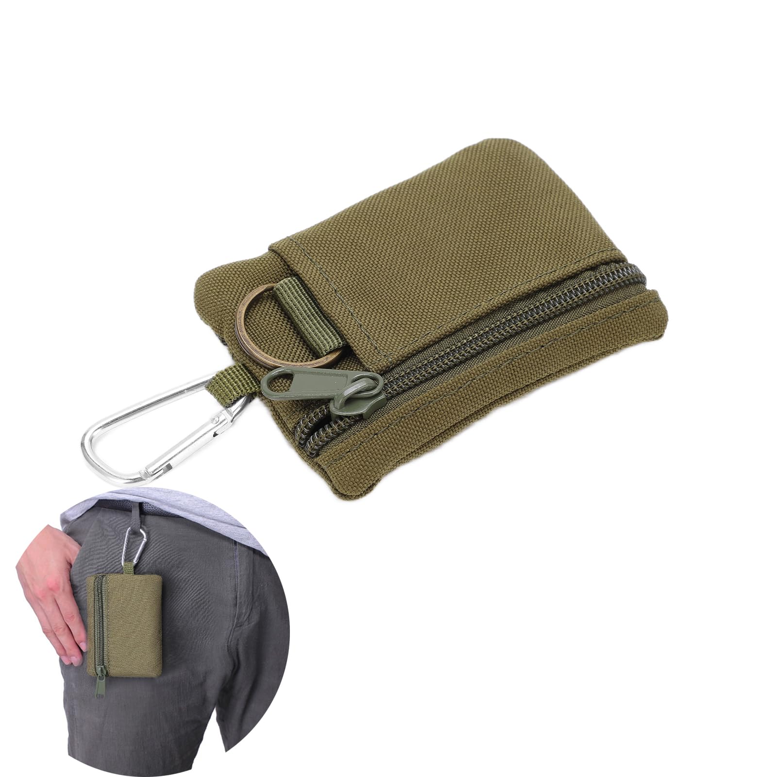 BigKing EDC Molle Pouch - Mini Portable Tactical Wallet with Carabiner Clip | Perfect for Outdoor Adventures, Hiking, and Everyday Carry (EDC) Gear Organization