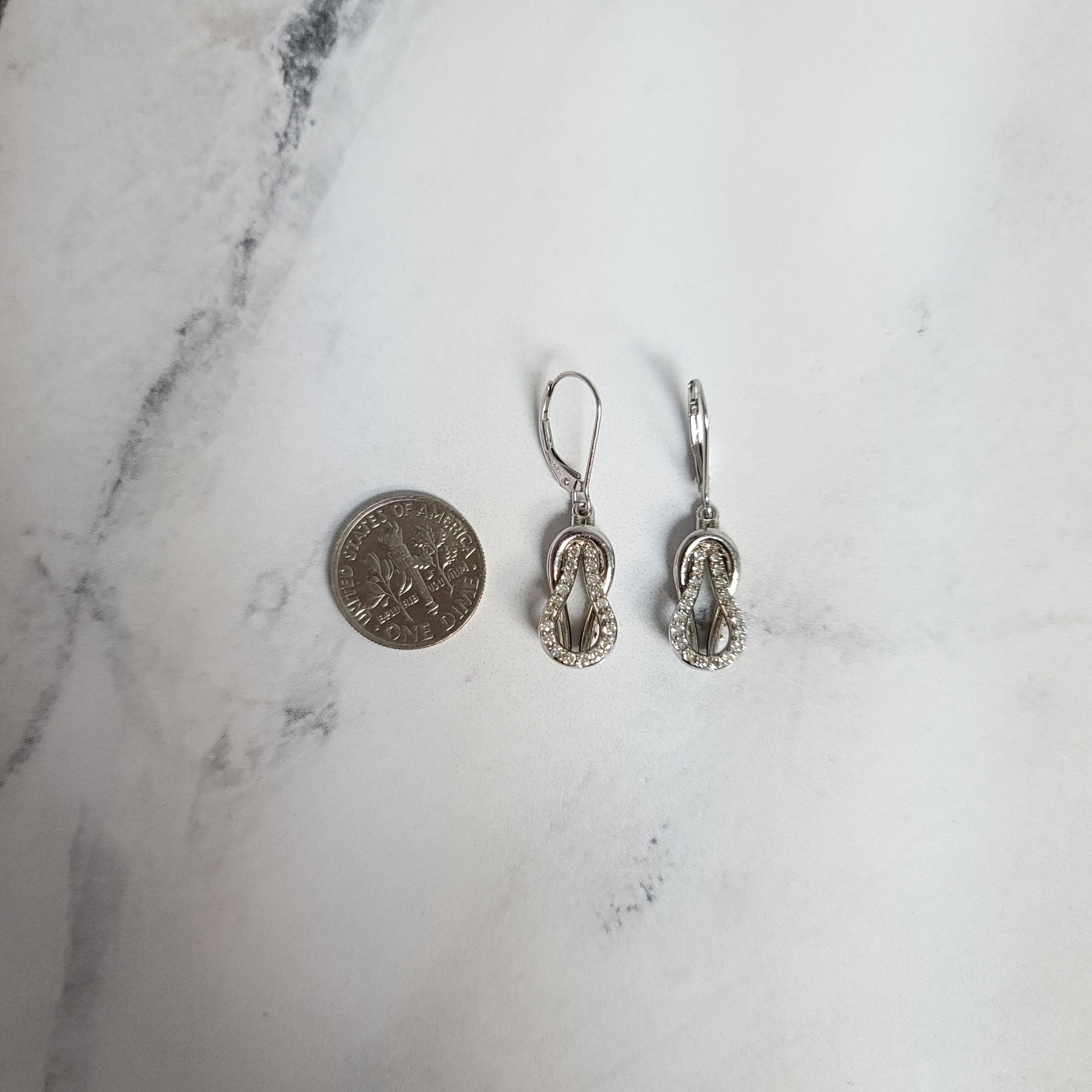 Love Knot Diamond Dangle Earrings for Women - 14K Gold Plated Elegant Drop Earrings - Perfect for Weddings, Anniversaries & Special Occasions