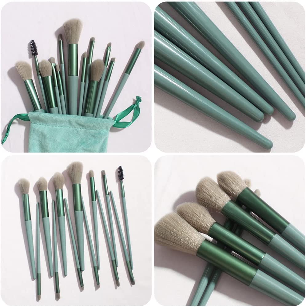Premium 13-Piece Clefairy Makeup Brush Set - Synthetic Kabuki, Eyeshadow & Eyeliner Brushes for Blending, Powder & Blush | Travel-Friendly Cosmetic Brush Kit for Professional & Everyday Makeup Application