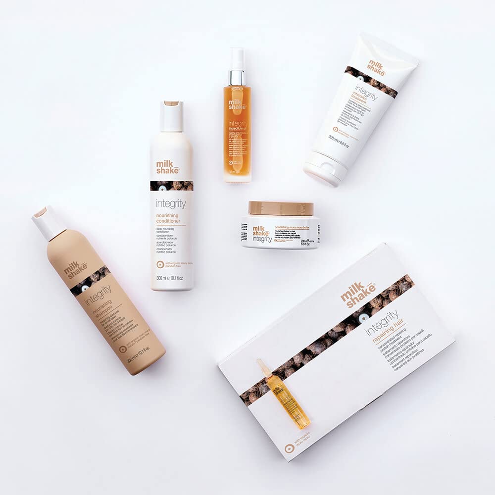 Milk_shake Integrity Nourishing Anti-Frizz Shampoo & Conditioner Set with Muru Muru Butter - 10.1 Fl Oz Each - Hydrating Hair Care for Dry, Damaged & Frizzy Hair - Salon Quality Smoothing Treatment for Shiny, Manageable Locks