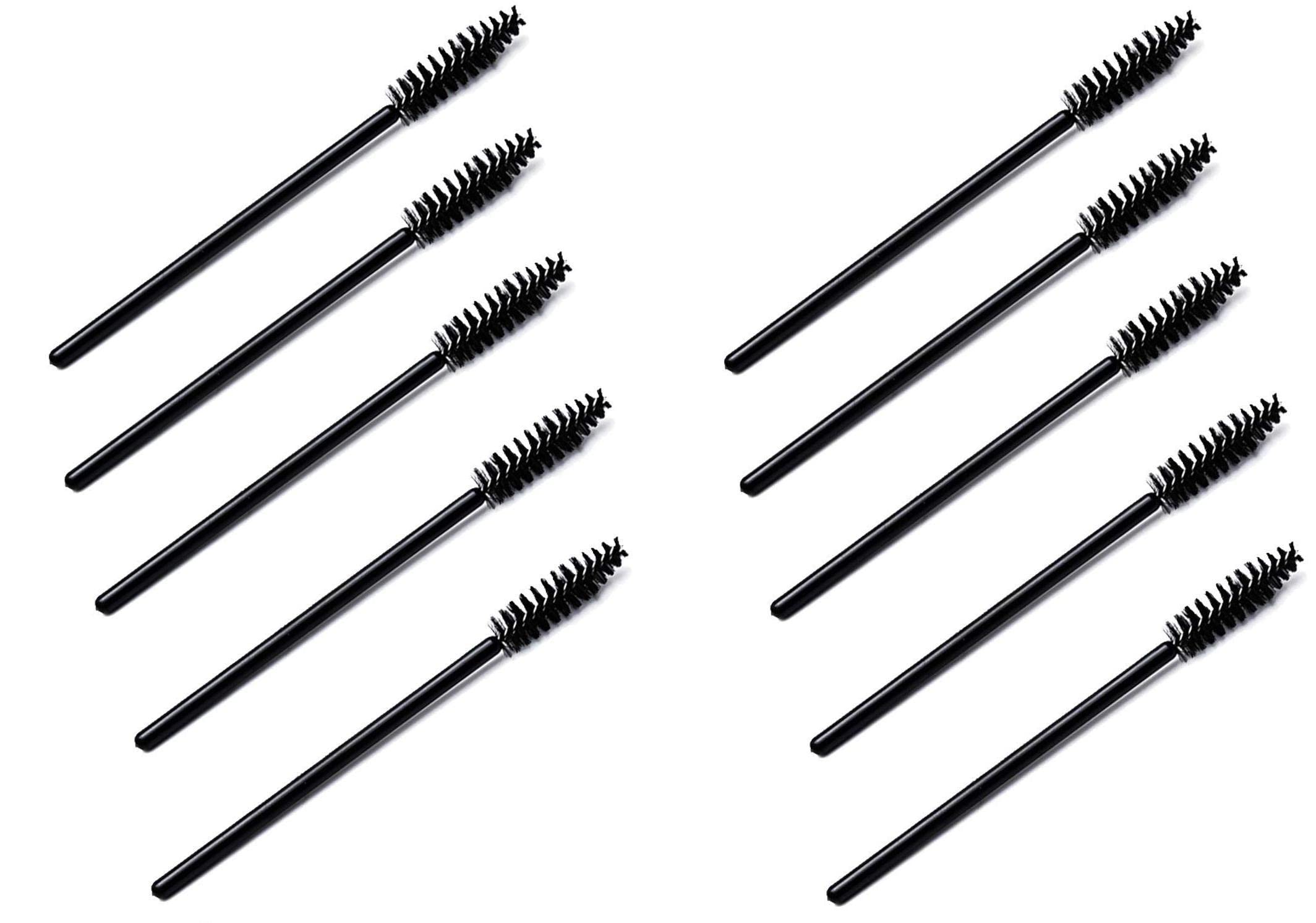 MAPPERZ Professional Eyelash Extension Wands - 10 Pack Black Mascara Brushes for Eyebrow & Lash Styling, Makeup Applicator & Comb Tool - Perfect for Salon, Home Use & Professional Makeup Artists