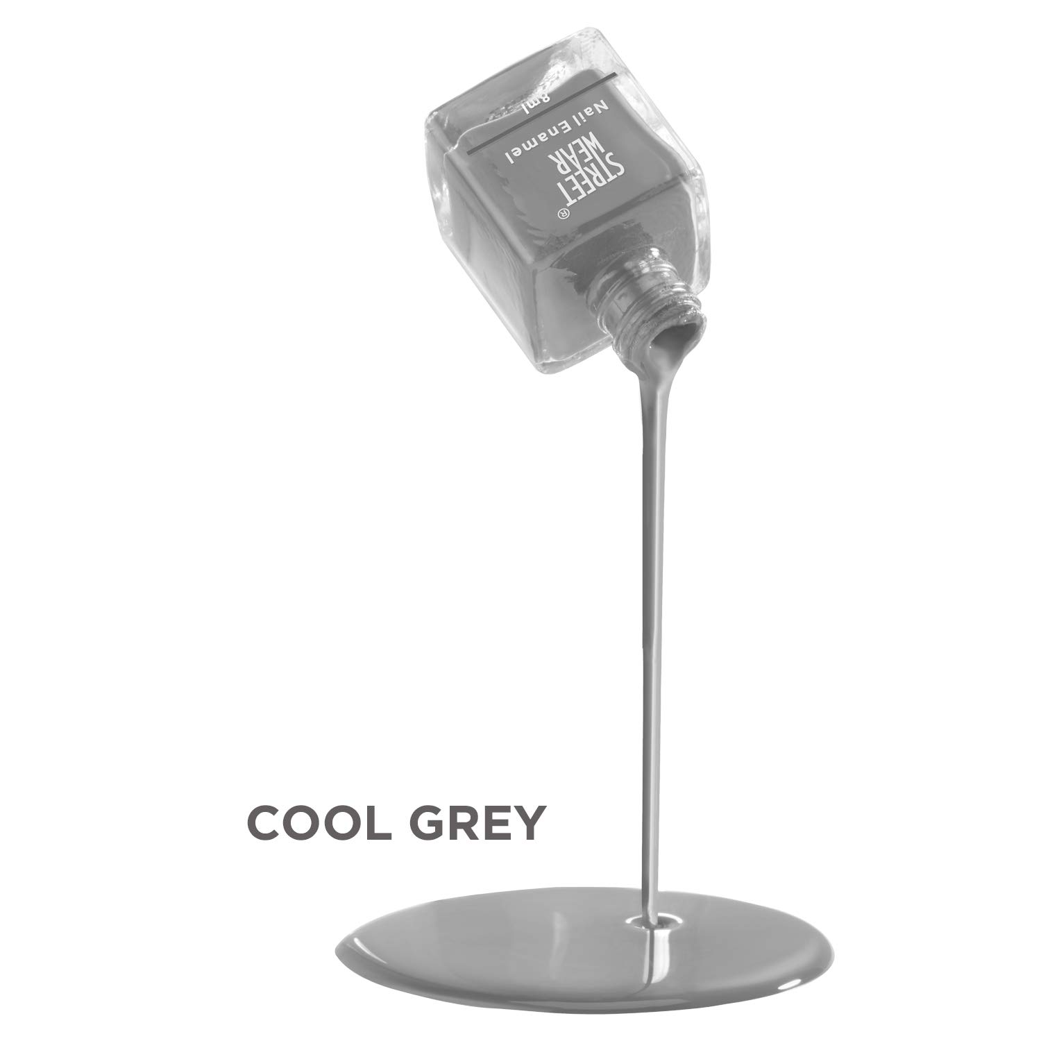 Cool Grey Matte Nail Polish - 8ml Long Lasting Streetwear Nail Enamel for Edgy Fashion Looks | Perfect for Urban Style, Night Out, and Street Photography