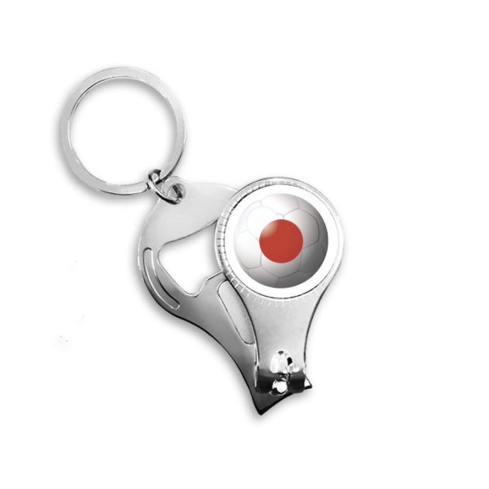 Japan National Flag Soccer Football Nail Clipper Keychain Bottle Opener - Portable Multi-Tool for Sports Fans, Travel & Outdoor Adventures