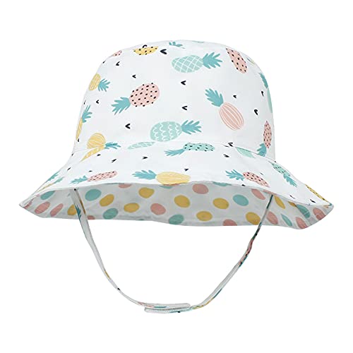 Adjustable Kids Sun Hats - UPF 50+ UV Protection Fisherman Hats for Boys & Girls, Cute Printed Sunscreen Hats for Toddlers & Children - Perfect for Beach, Pool, Outdoor Play & Summer Activities