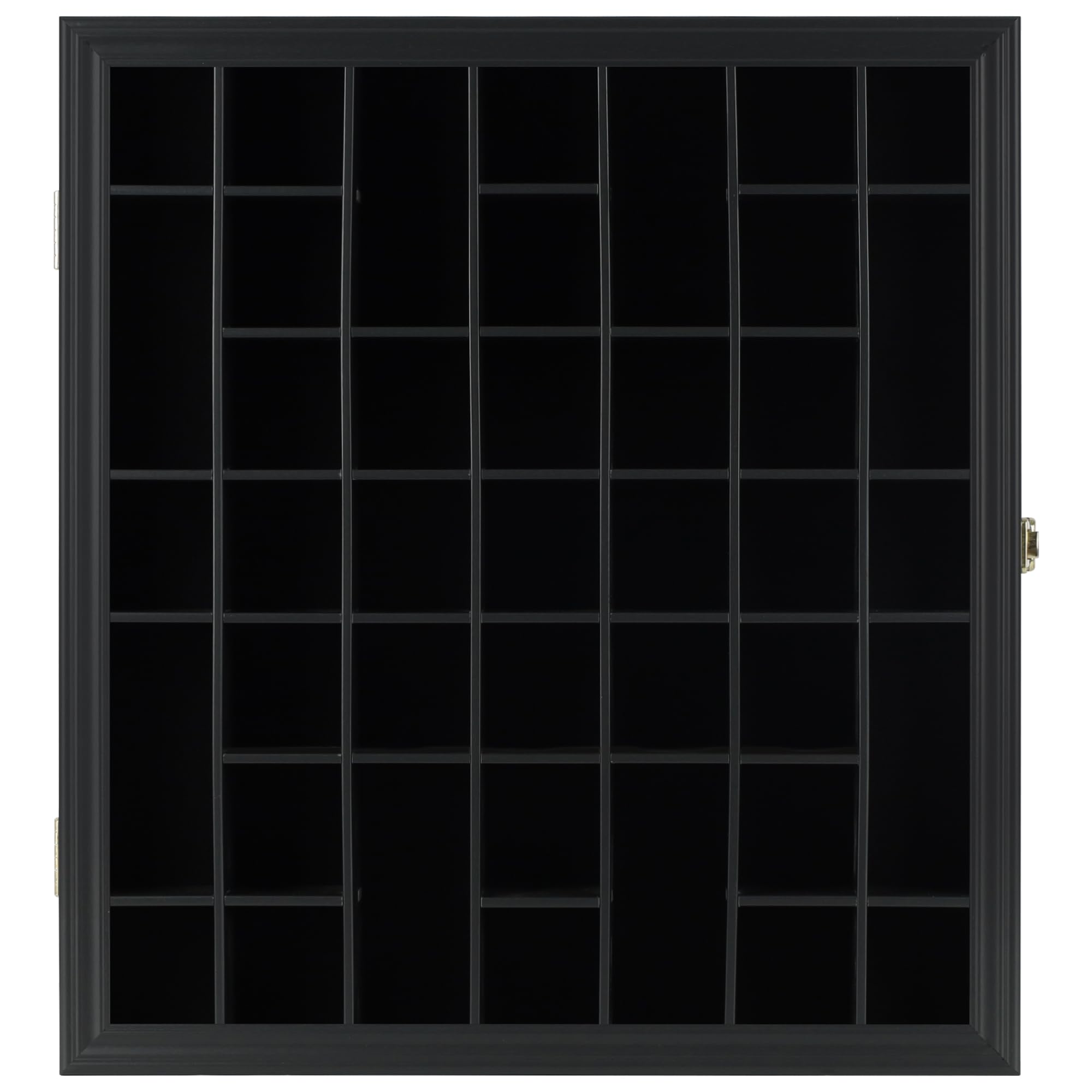 41 Shot Glass Display Case Holder - Wall Mounted Bar Collection Cabinet with Door & Shadow Box - Perfect for Home Bars, Man Caves, and Liquor Collections (Black)