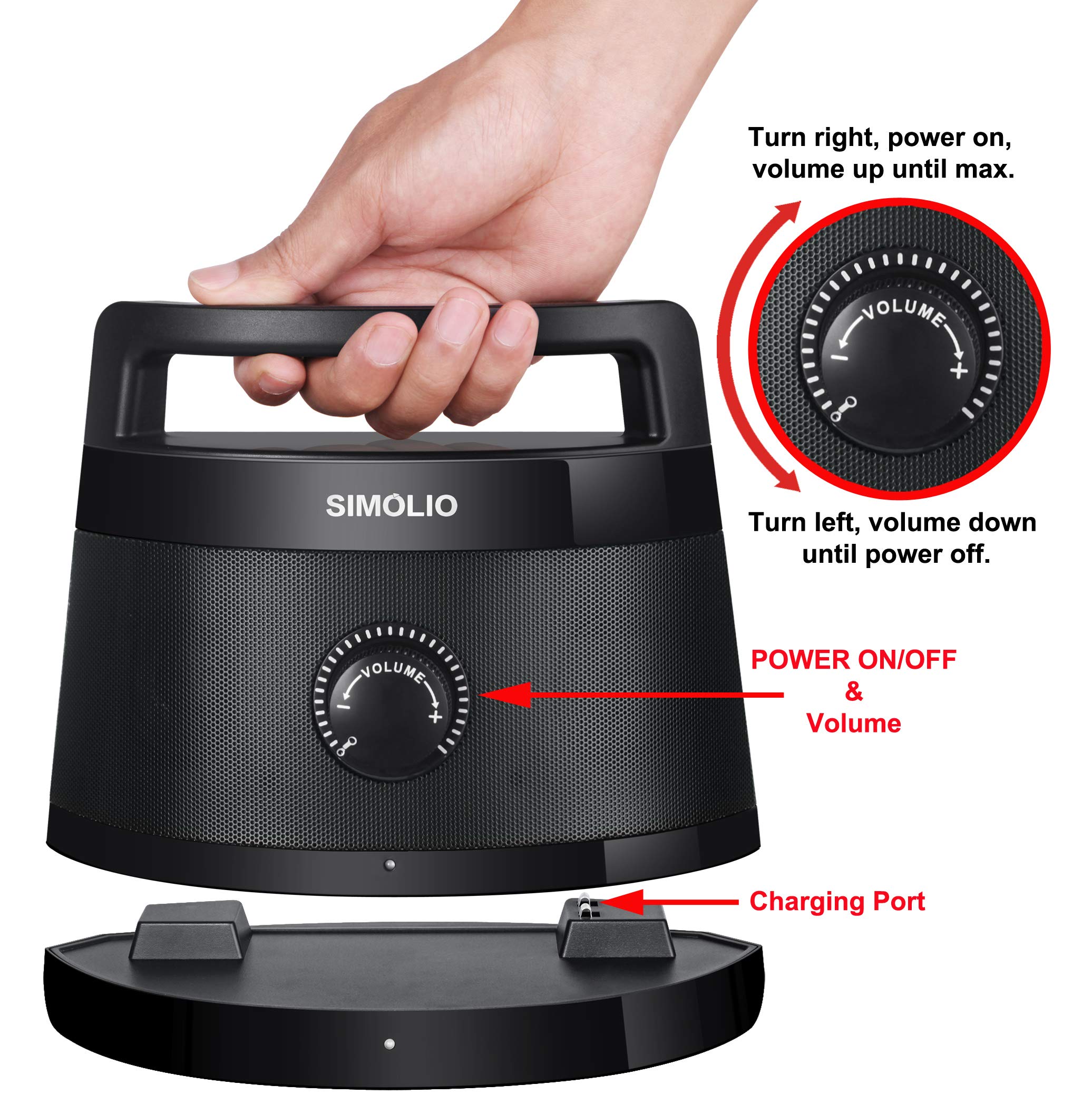 SIMOLIO 2.4G Wireless TV Speakers for Seniors - Portable Sound System with Clear Voice & Extra Headset - Perfect for Home Entertainment, Hearing Assistance and Elderly Care