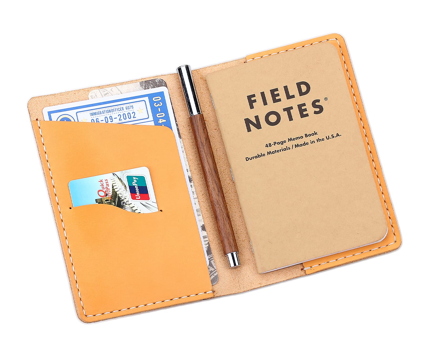 Handmade Leather Journal Cover for Small Field Notes & Moleskine Cahier 3.5