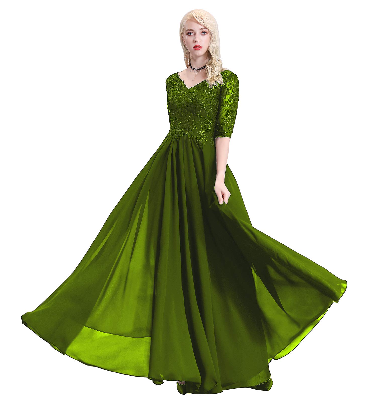 Elegant Beaded V-Neck Applique Plus Size Mother of the Bride Dress for Women - Perfect for Weddings, Formal Events & Special Occasions