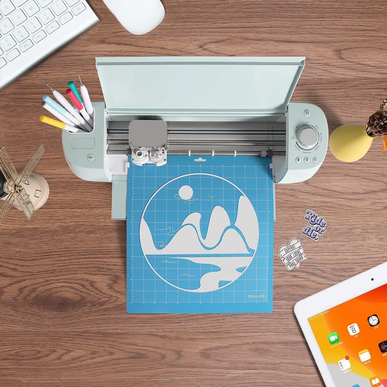 REALIKE 12x12 Lightgrip Cutting Mat - 3 Pack for Cricut Maker 3, Maker, Explore 3, Air 2, Air & One | Non-Slip Gridded Adhesive Craft Mat for DIY, Quilting, Sewing, Scrapbooking & Paper Crafts | Perfect for Home, Office & Classroom Projects