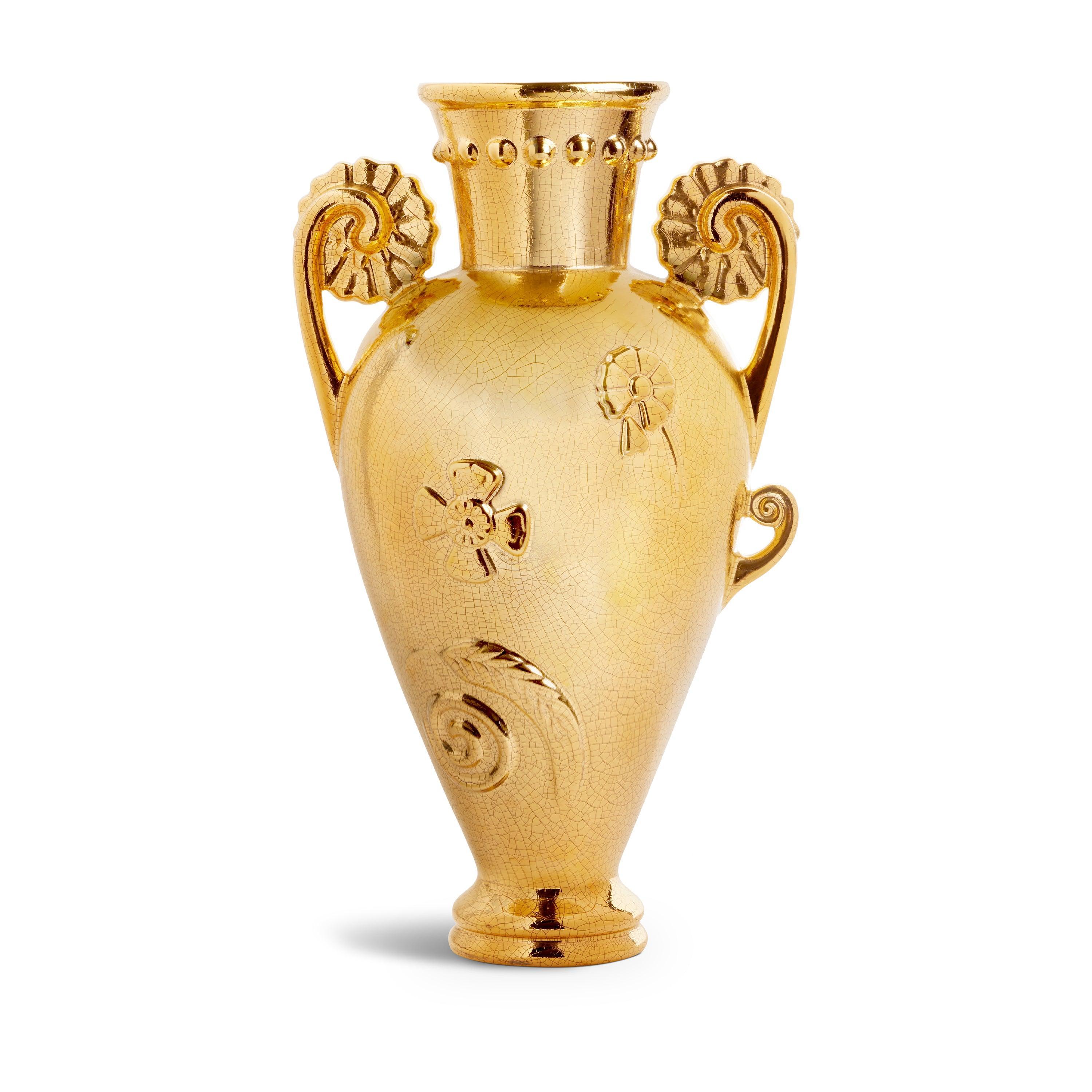 Exclusive Pantheon Persephone Gold Amphora Vase - Perfect for Greek Mythology Decor, Wedding Centerpieces & Luxury Home Accents