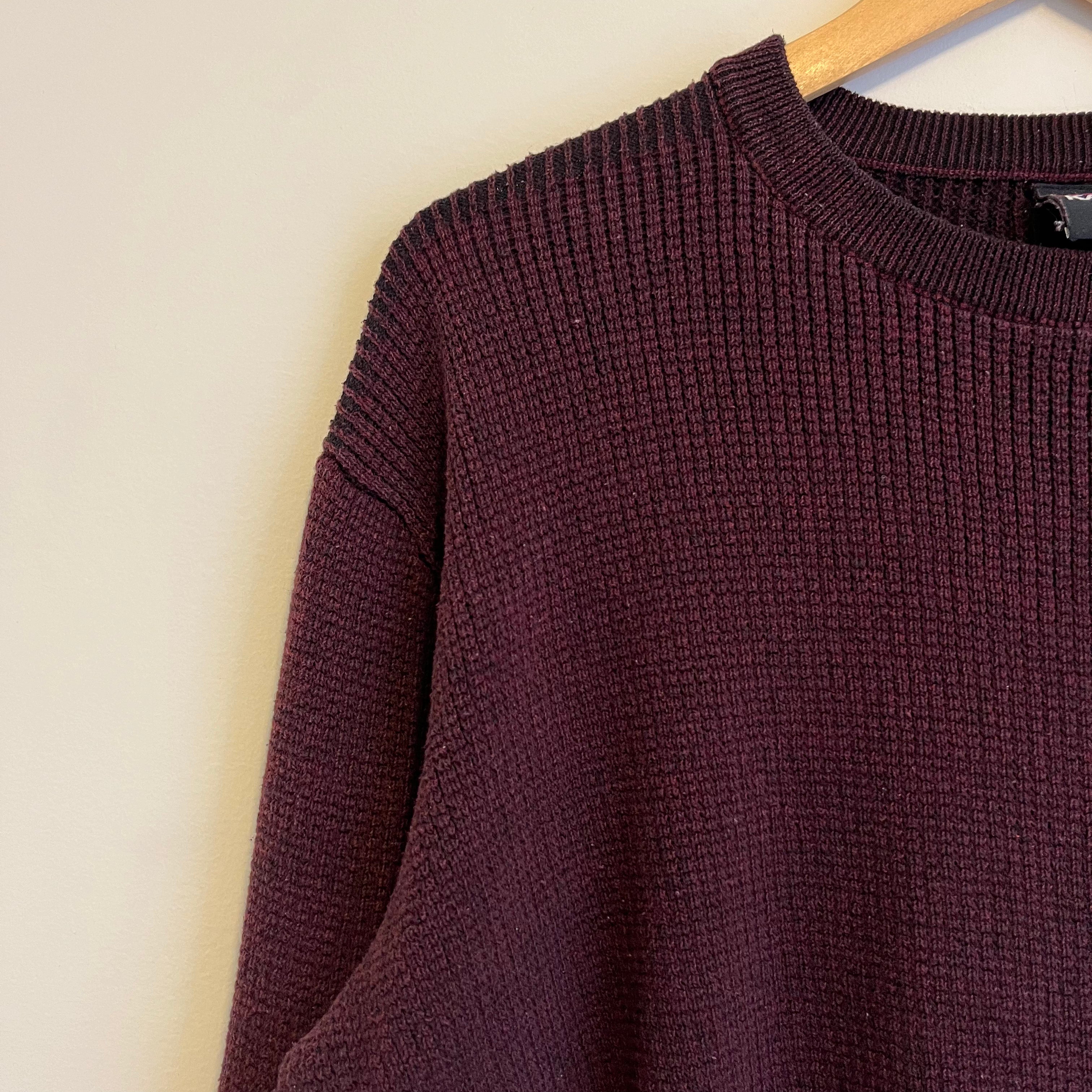 Maroon Crewneck Sweatshirt for Men - Soft Cotton Comfort Fit XL - Perfect for Casual Wear, Gym & Lounge