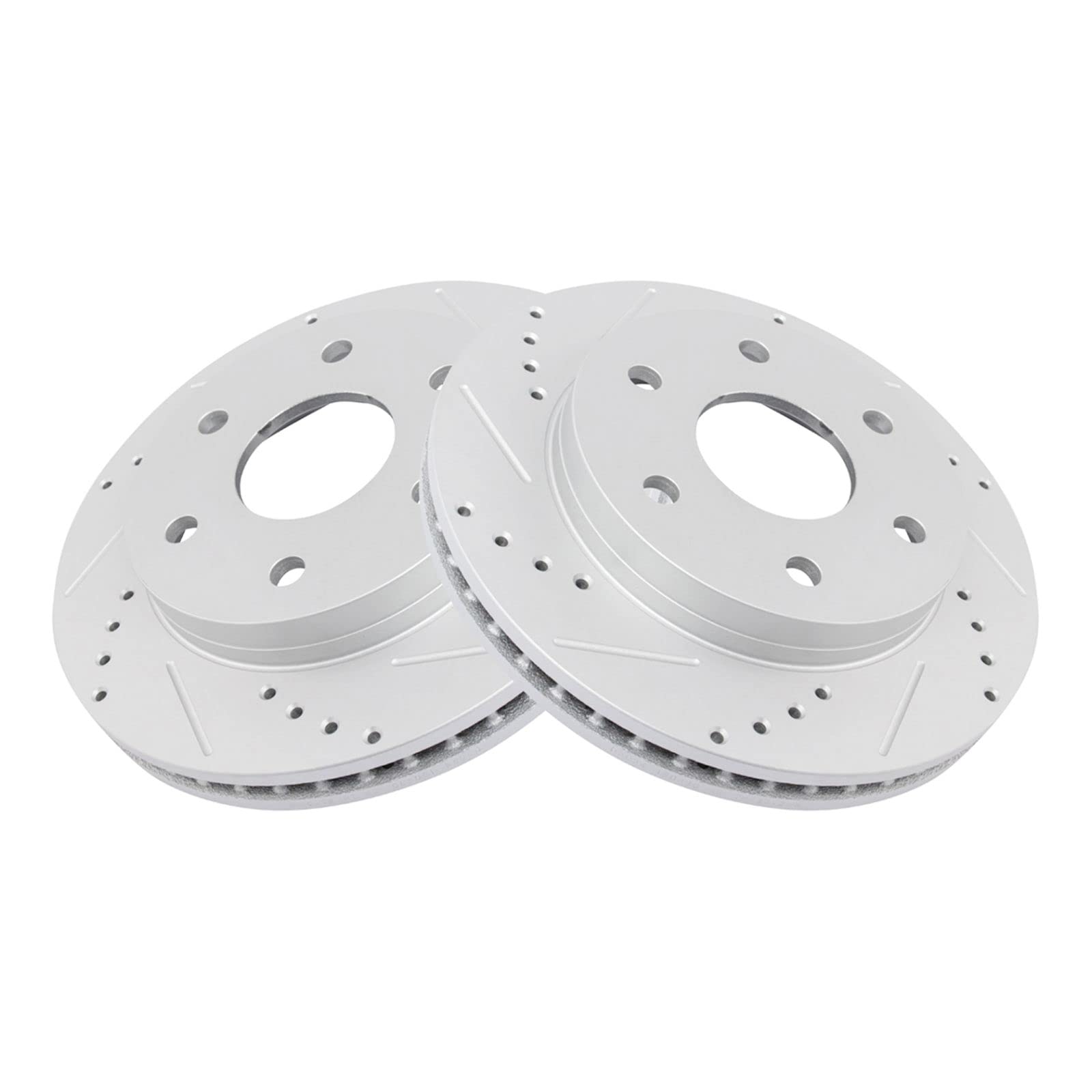 High Performance Drilled & Slotted Front Brake Rotor Pair for GMC Sierra/Silverado 1500/2500/3500 - Zinc Coated, Heat Treated - Perfect for Towing, Off-Road & Heavy Duty Use