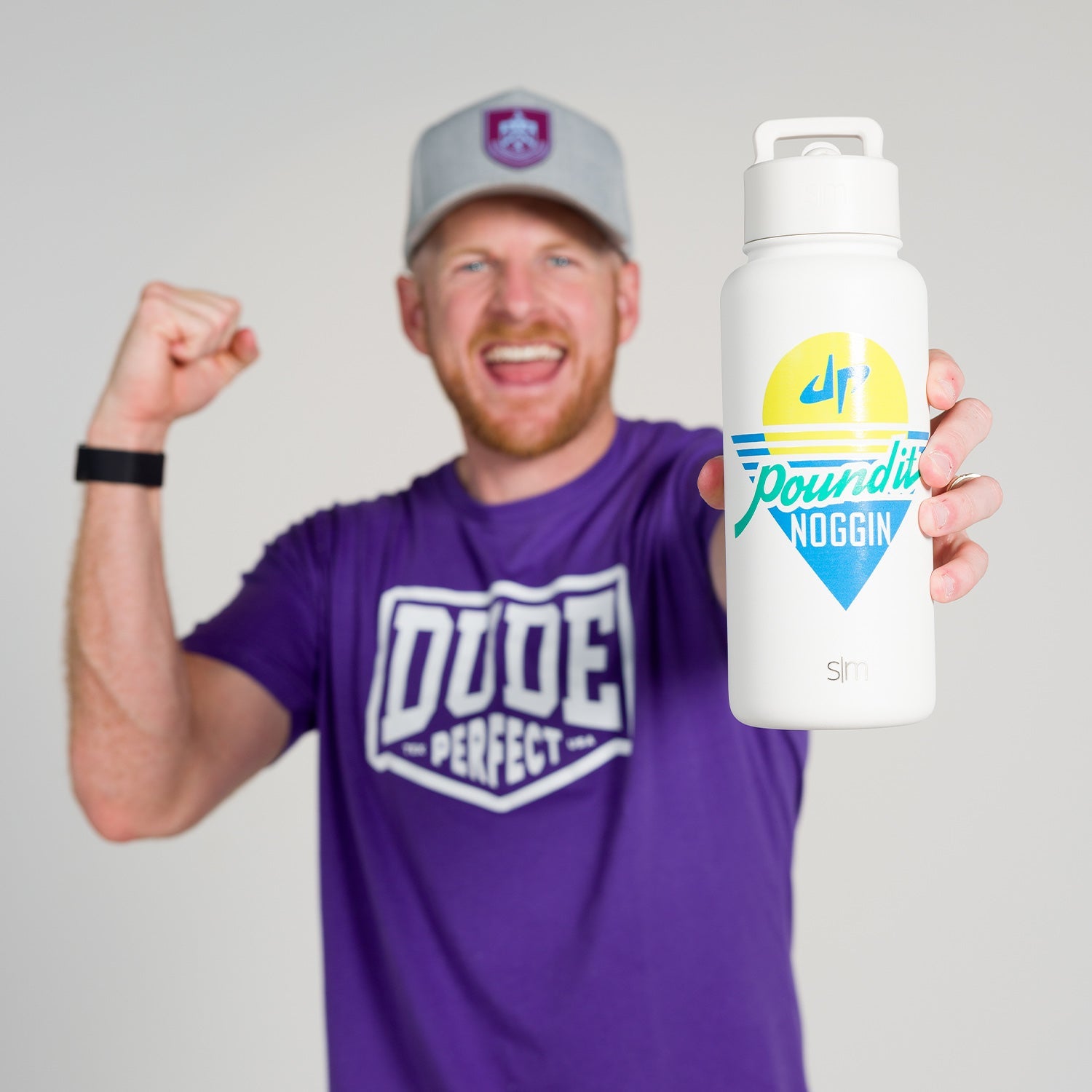 Dude Perfect Summit Water Bottle with Straw Lid & Chug Cap - 40oz Leakproof Stainless Steel Insulated Bottle for Gym, Hiking & Outdoor Sports