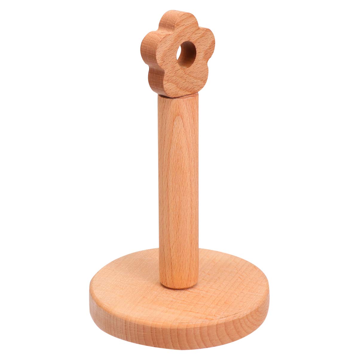 Cabilock Solid Wood Roll Holder - Countertop Tissue & Paper Towel Stand for Kitchen, Bathroom, and Office | Wooden Napkin Holder, Toilet Paper Stand, and Towel Rack for Home Organization