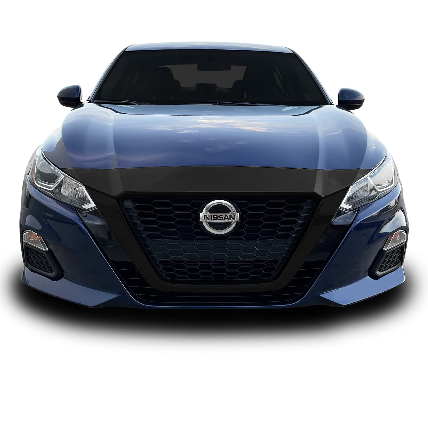 SlickMod Gloss Black Chrome Delete Vinyl Overlay Kit for 2019-2022 Nissan Altima - Front Grill & Hood Trim Cover - Easy DIY Installation - Upgrade Your Car's Appearance for a Sleek, Sporty Look - Perfect for Car Enthusiasts & Customization Projects