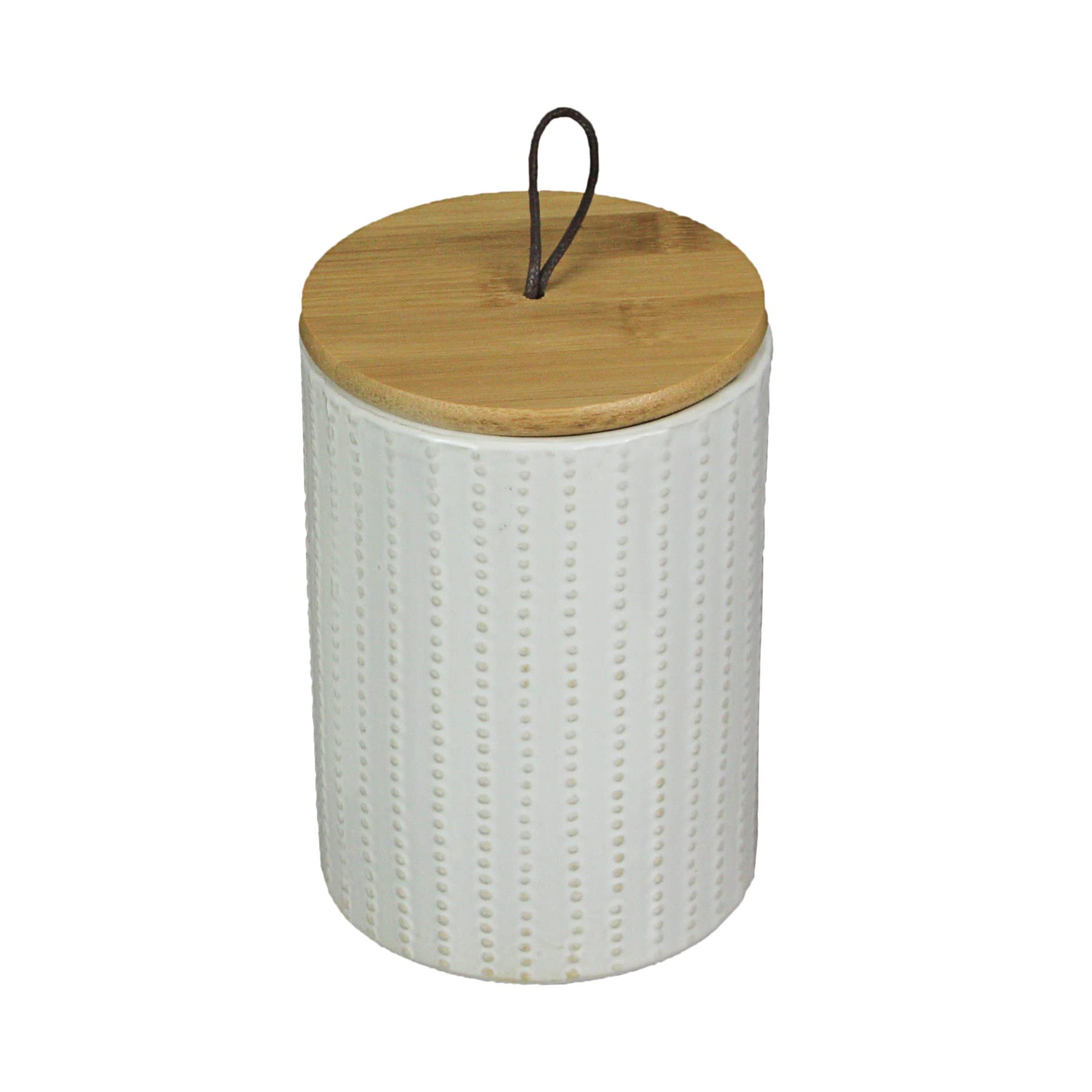 6-Piece White Ceramic Jars with Wooden Lids - Aesthetic Kitchen Countertop Storage Canisters for Flour, Sugar, Coffee & Spices - Perfect for Pantry Organization & Home Decor