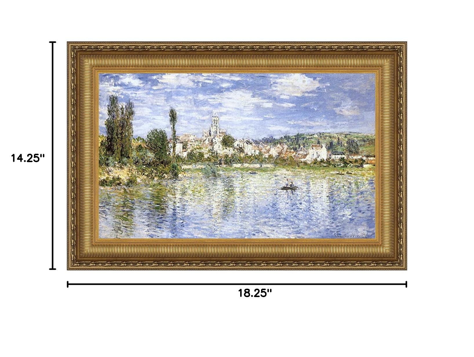 Design Toscano Vetheuil in Summer, 1880 - Hand-Painted Canvas Art Reproduction - Small Wall Decor for Living Room, Bedroom & Office