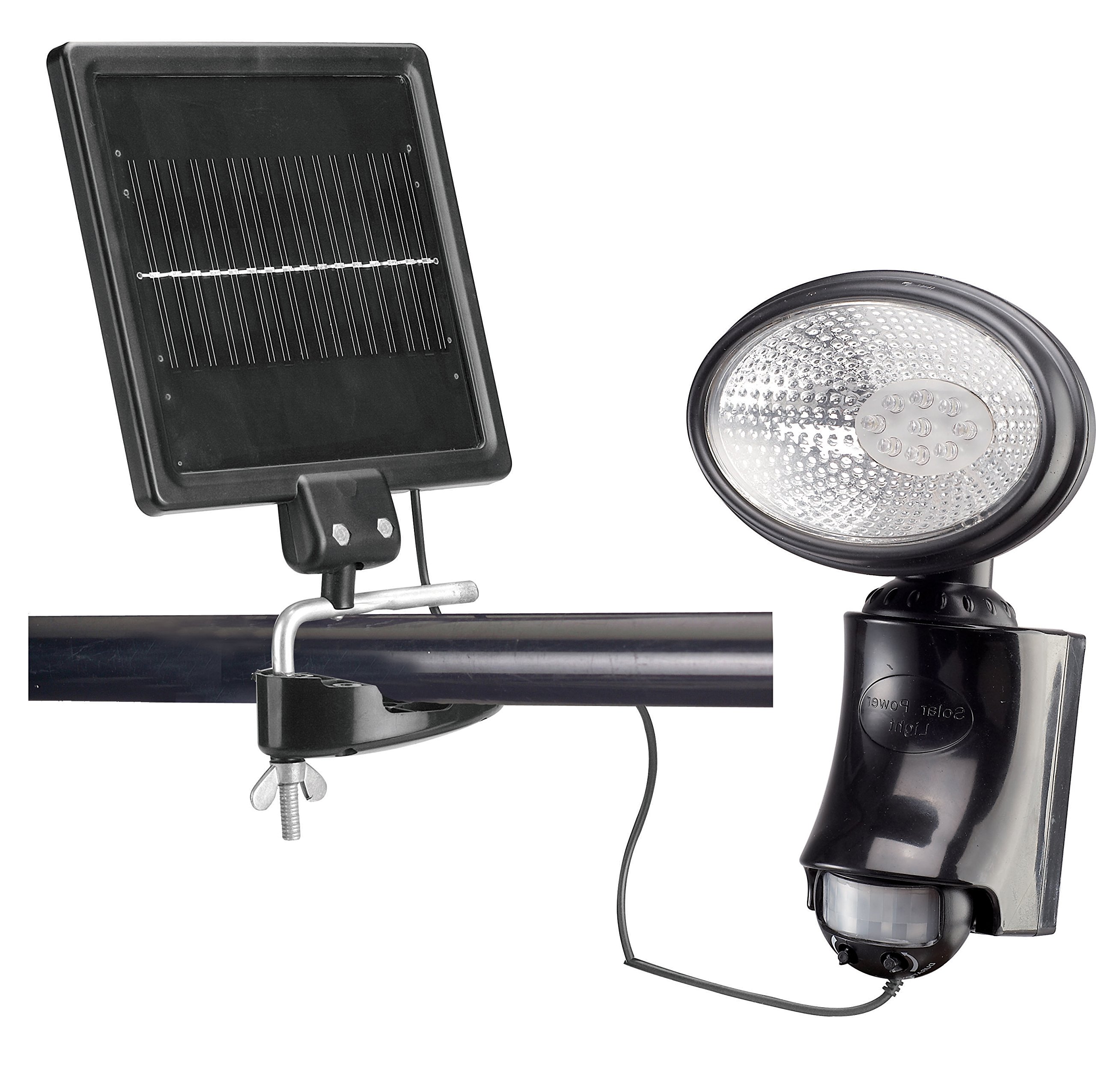 CC Outdoor Living Set of 2 Black and Clear Solar Powered Motion Sensor Security Lights 10