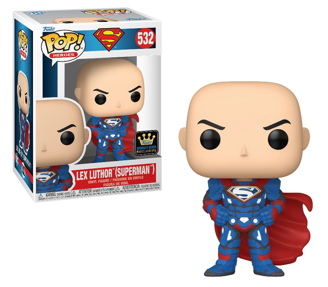 Superman Lex Luthor Funko Pop Vinyl Figure #532 with Protector Case - Collectible DC Comics Villain for Display & Gifts