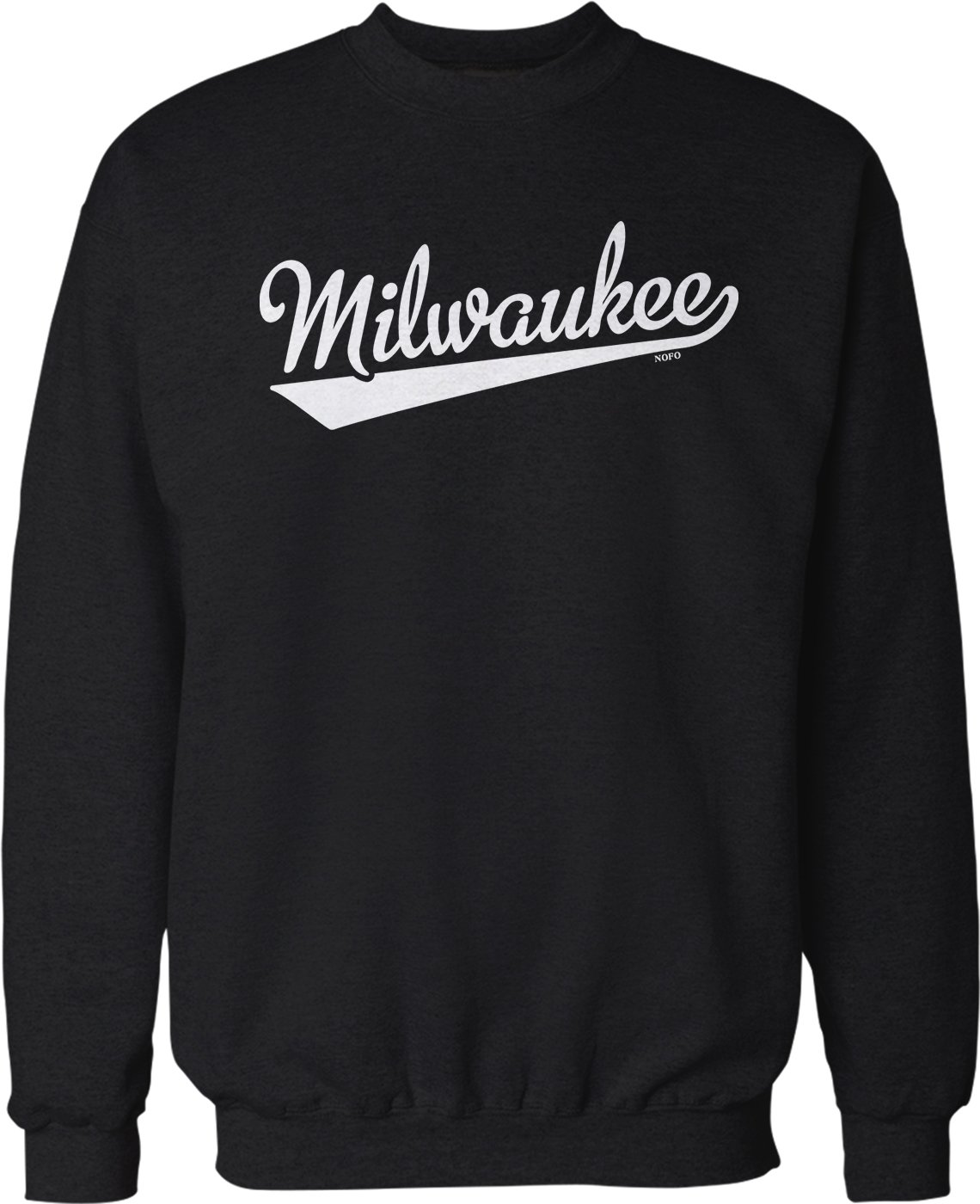 Milwaukee Script Baseball Font Crew Neck Sweatshirt | Vintage-Inspired Baseball Tee | Comfortable Cotton Pullover for Men & Women | Perfect for Game Day, Casual Wear & Sports Fans